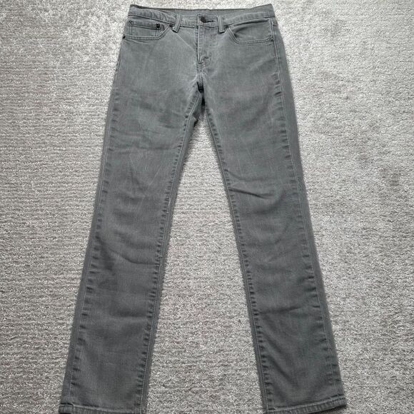 Levis 511 Jeans Mens 31x32 Gray Denim Slim Fit Flat Front Straight Leg Hipster - Picture 6 of 15